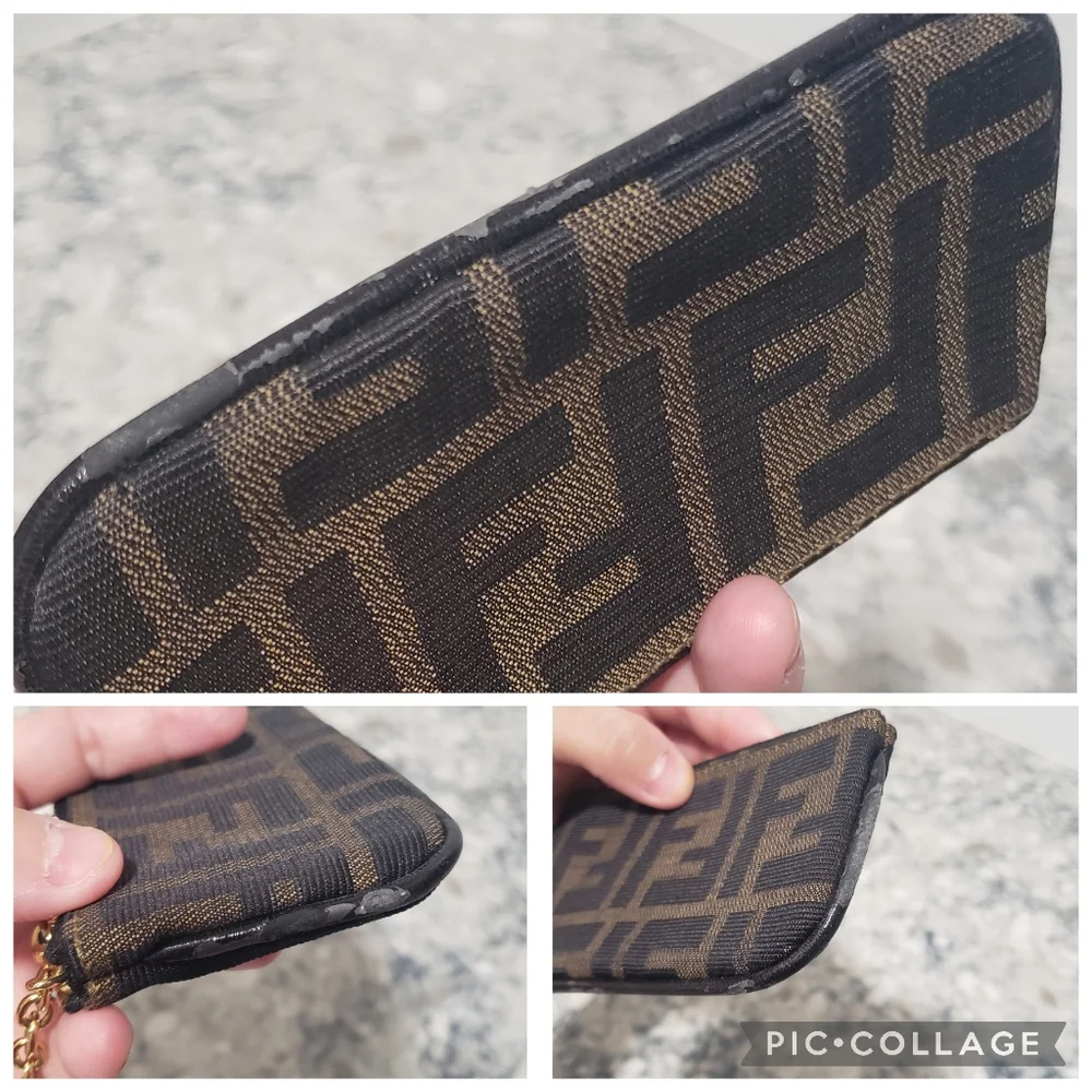 Fendi Zucca Monogram Vintage Card Key Coin Pouch Keychain - Picture 7 of 8